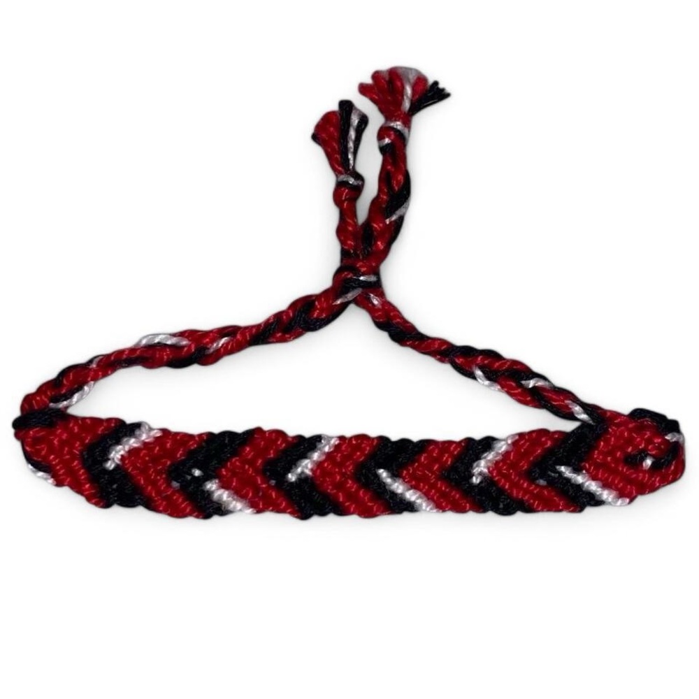 Red and Black Chevron Friendship Bracelet